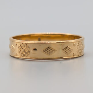 Patterned Ring in Gold 18K 4.01g 19.25mm
