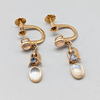 Clips in Gold with Stones 18K 2.36g 25mm