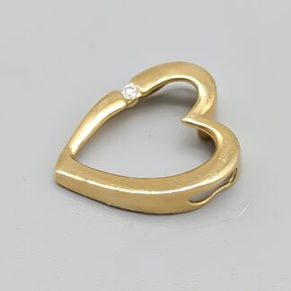 Pendant in Gold-Plated Silver with White Stone Heart S925 0.92g 15mm