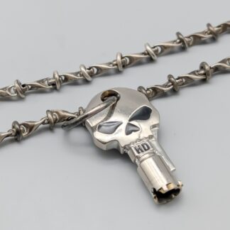 76cm Fantasy Chain in Silver with Pendant Skull Key S925 100.12g