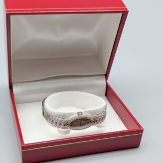 Glycine Vitguldklocka with Diamonds and Safirer 18K 21.54g 17.5cm
