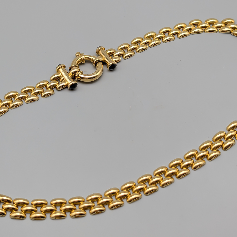42.5cm Ronco Necklace in Gold with Blue Stones 18K 44.23g - Image 2