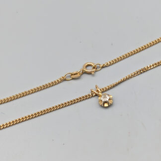 51cm Curb Chain in Gold with Pendant with Diamond 18K 7.67g