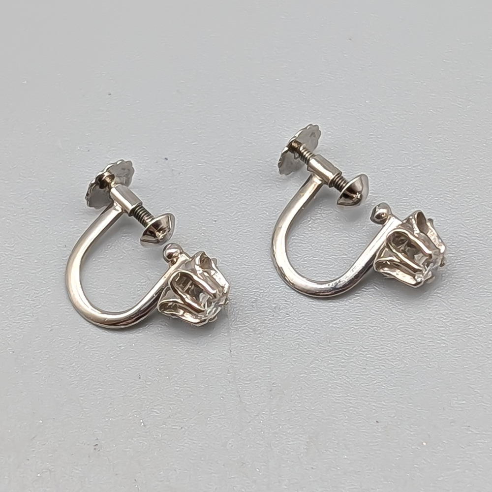 Clips in White Gold with Diamonds 18K 1.98g 11mm - Image 2