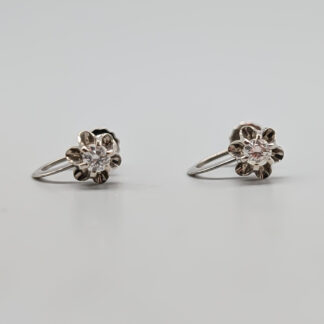 Clips in White Gold with Diamonds 18K 1.98g 11mm
