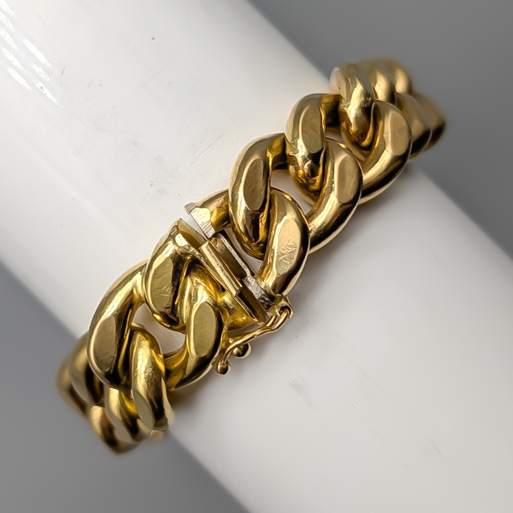 21cm Curb Chain in Gold with Engraving Tag 18K 45.38g - Image 2