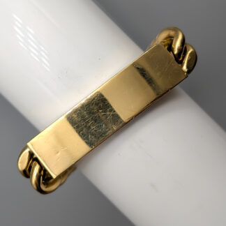 21cm Curb Chain in Gold with Engraving Tag 18K 45.38g