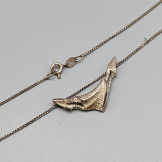 39cm Curb Chain in Silver with Pendant S925 3.29g