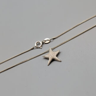 38cm Curb Chain in Silver with Pendant Star S925 2.94g