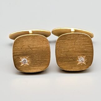 Cufflinks in Gold with Diamonds 18K 17.13g 18mm