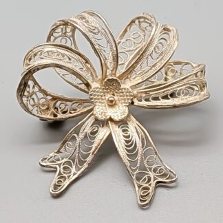 Brooch in Silver Bow with Filigree S800 4.63g 38mm