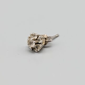 Single Earring with White Stones in Silver S830 0.91g 7mm