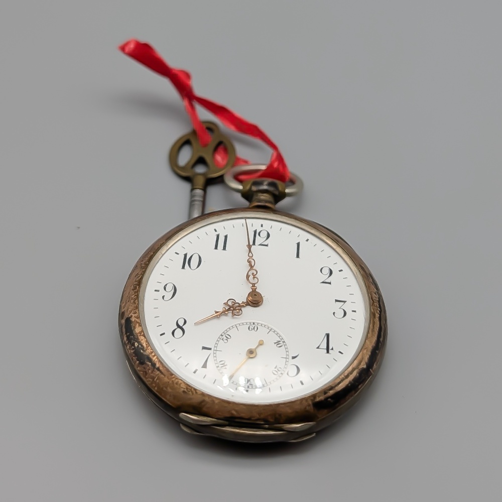 Pocket Watch in Silver with Nyckel S800 80.55g 67cm