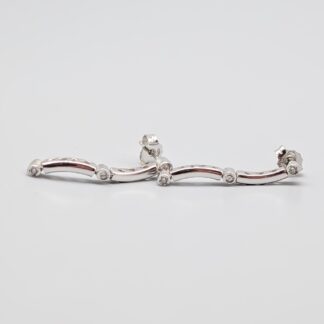 Diamond Earrings in White Gold 18K 4.14g 29mm