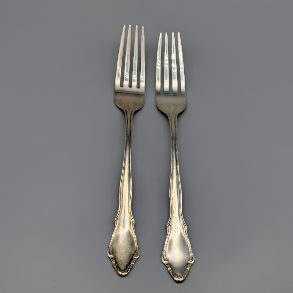 2 pcs Bordsgafflar in Silver S830 75.29g 182mm