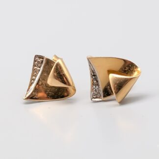 Diamond Earrings in Multicolored Gold 18K 2.36g 11mm