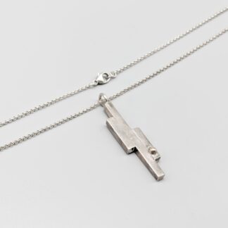 67.5cm Belcher Chain in Silver with Pendant with Gulddetalj S925 21.69g
