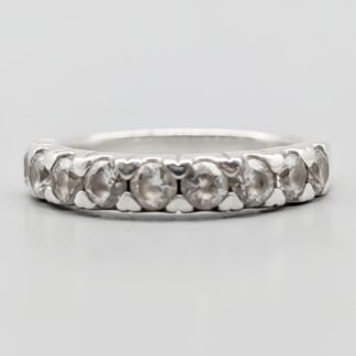 Wedding Band in Silver with White stones S925 2.97g 16.75mm