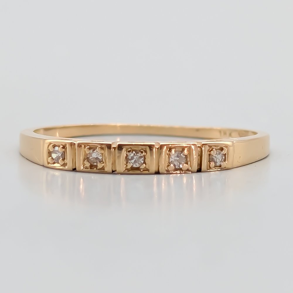 Alliansring i Guld med Diamanter-1