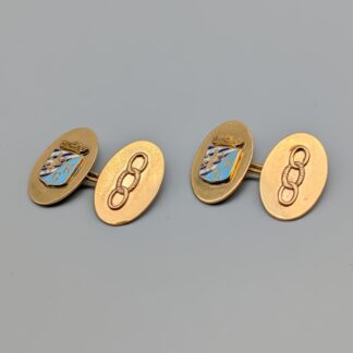 Cufflinks in Gold with Enamel 14K 13.02g 12mm