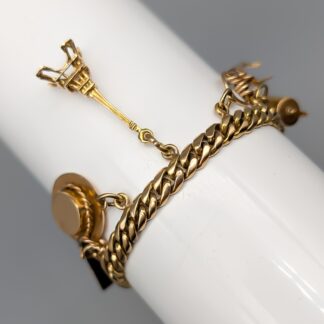 18cm Curb Chain in Gold with Charms 18K 25.69g