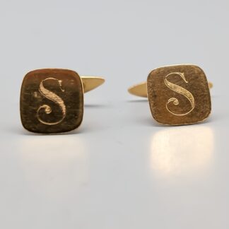 Cufflinks in Gold with bokstaven S 18K 6.5g 13mm