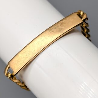 21cm Curb Chain in Gold with Engraving Tag 18K 26.4g