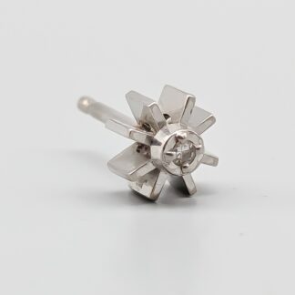 Enstaka Diamond Earring in White Gold 18K 0.63g 8mm