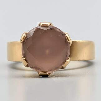 Ring in Gold with Rosenkvarts 18K 12.93g 17.5mm