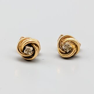 Diamond Earrings in Gold 18K 1.4g 5mm