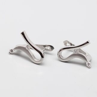 Diamond Earrings in White Gold 18K 3.96g 18mm