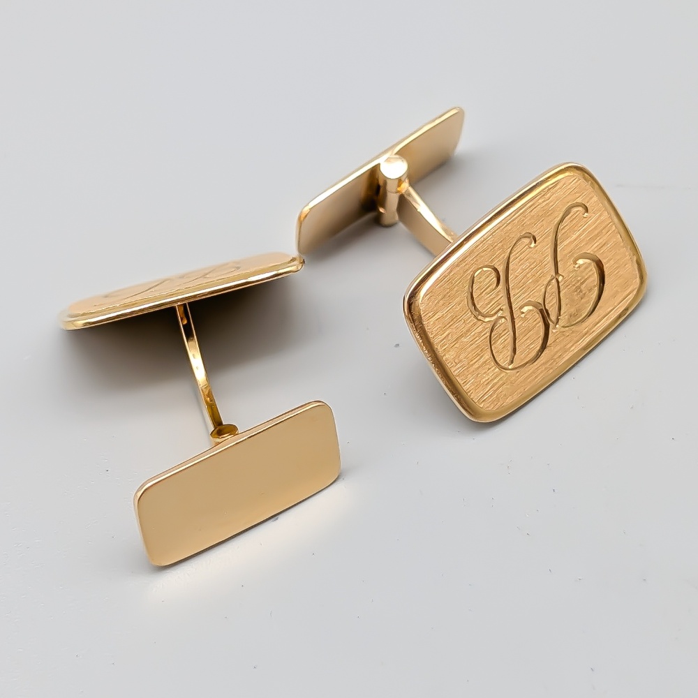 Cufflinks in Gold with Monogram 18K 13.49g 12mm - Image 2