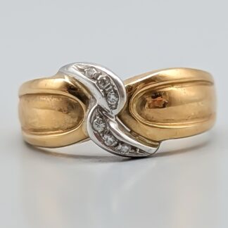 Diamond Ring in Multicolored Gold 18K 4.72g 18.25mm
