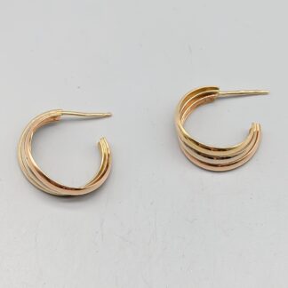 Hoops in Multicolored Gold 14K 3.33g 18mm