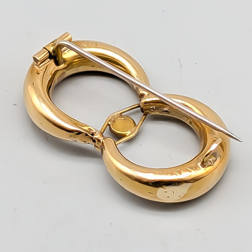 Brooch in Gold with Pearl 18K 2.68g 34mm - Image 2
