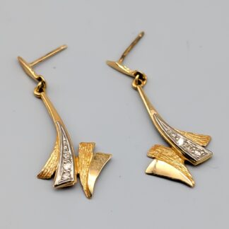 Diamond Earrings in Multicolored Gold 18K 2.61g 31mm