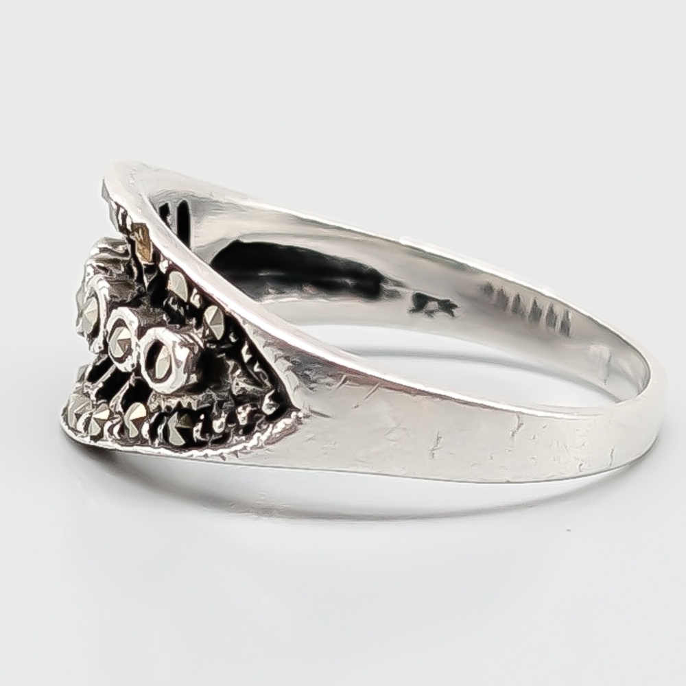 Ring in Silver with Marcasites S925 2.73g 16.75mm - Image 2