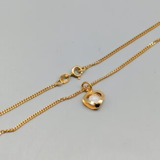 38cm Curb Chain in Gold with pendant with Birthstone Juni 18K 3.52g
