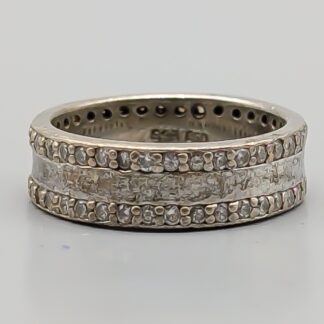 Ego Ring in Silver with White stones S925 6.24g 18.25mm