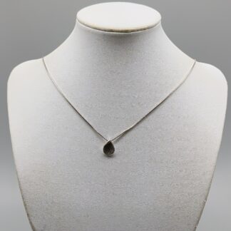 45.5cm Box Chain in White Gold with pendant with diamonds 18K 3.83g