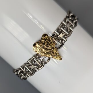 19cm X-Chain in Gold with red gold hearts 18K 19.38g