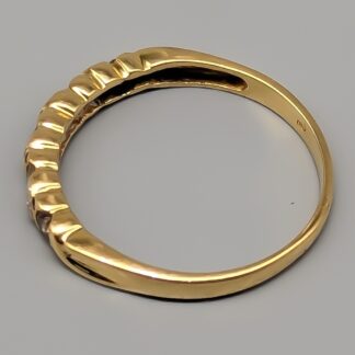 Wedding Band in Gold with Bruna and White Diamonds 18K 3.51g 20.75mm