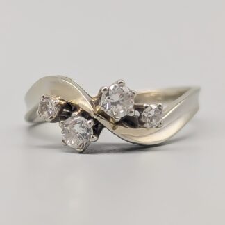 Diamond Ring in White Gold 18K 3.15g 17mm