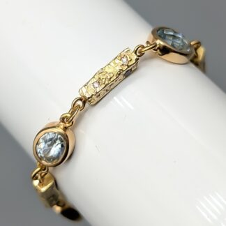 20.5cm Fantasy Chain in Gold with Gemstones and Diamonds 18K 27.03g