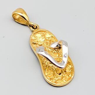 Pendant in Multicolored Gold Flipflop 18K 2.98g 21mm