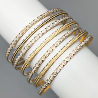 19.5cm 7 pcs Rigid bracelet in Multicolored Gold 18K 43.5g