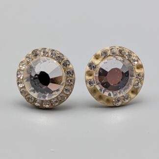 Earrings in Silver with White Stones S925 1.43g 10mm
