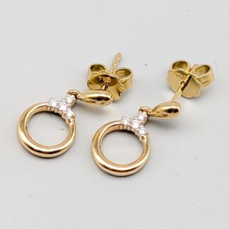 Diamond Earrings in Gold 18K 3.07g 18mm