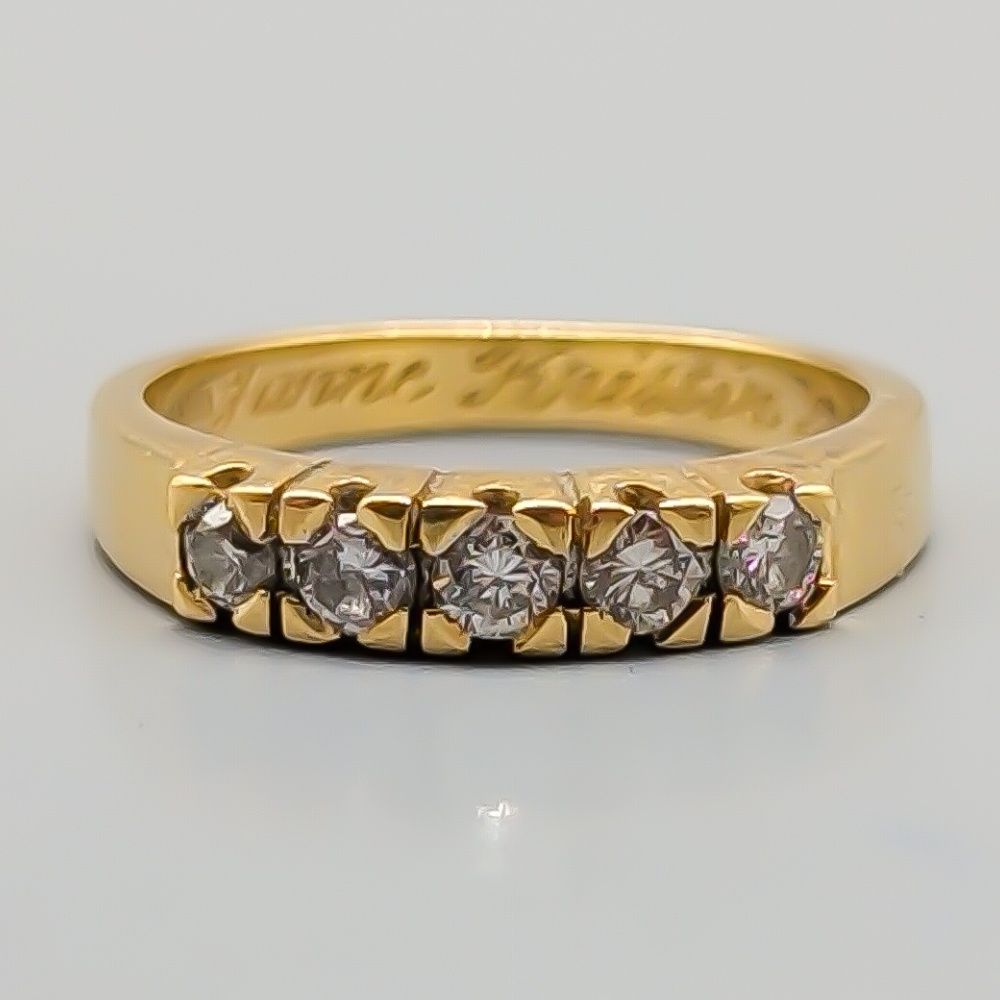 Wedding Band in Gold with Diamonds 18K 4.89g 17mm