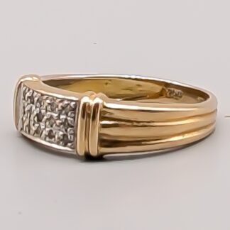 Diamond Ring in Multicolored Gold 18K 3.44g 17.25mm